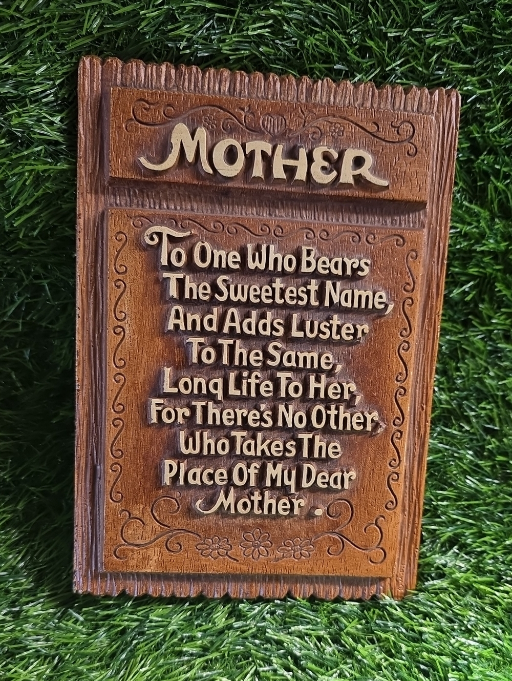 6"x9" Mother Faux Wood Decorative Art